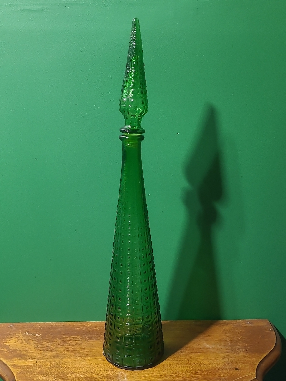 Empoli Emerald Green Hobnail Genie Bottle 22"